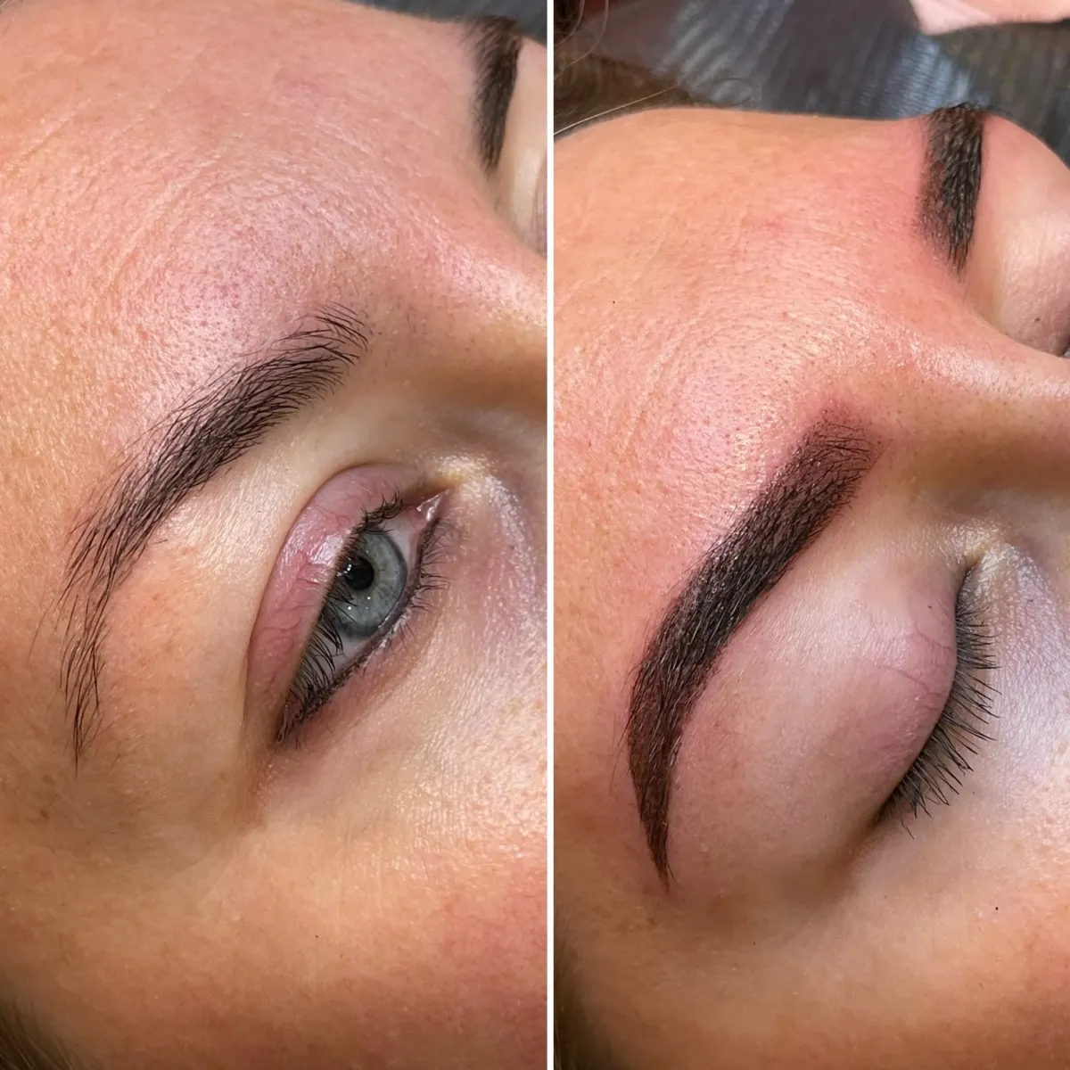 Voor en na resultaat van Ombré Powder Brows